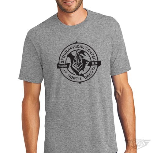 DogDayz Apparel - Tee -Geographical Center of ND - Men - Heather Grey