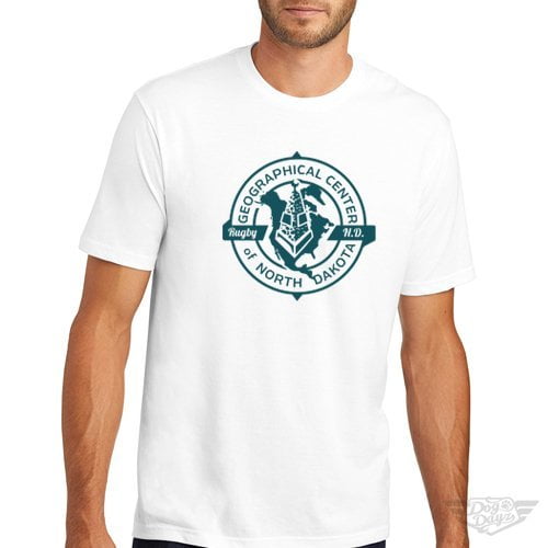 DogDayz Apparel - Tee -Geographical Center of ND - Men - White