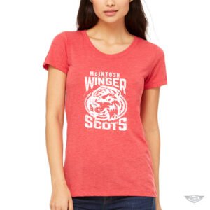 DogDayz Apparel - Mascot Tee - McIntosh Winger Scots - Women - Red Frost