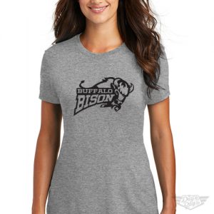 DogDayz Apparel - Tee - Buffalo Bison - Women - Heather Grey