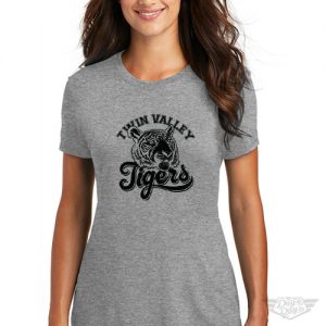 DogDayz Apparel - Tee - Twin Valley Tigers - Women - Heather Grey