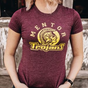 DogDayz Apparel - Tee - Mentor Trojans - Women - Maroon