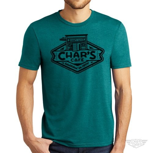 DogDayz Apparel - Tee - Char's Cafe - Men - Teal Frost