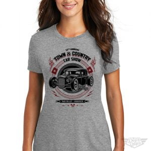 DogDayz Apparel - Tee - Town & Country Car Show - Women - Grey